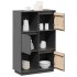 Aparador alto de madera maciza de pino gris 74x35x117