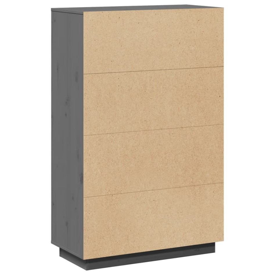 Aparador alto de madera maciza de pino gris 74x35x117