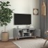 Mueble de TV patas madera maciza gris hormigón 103,5x35x50