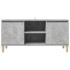 Mueble de TV patas madera maciza gris hormigón 103,5x35x50