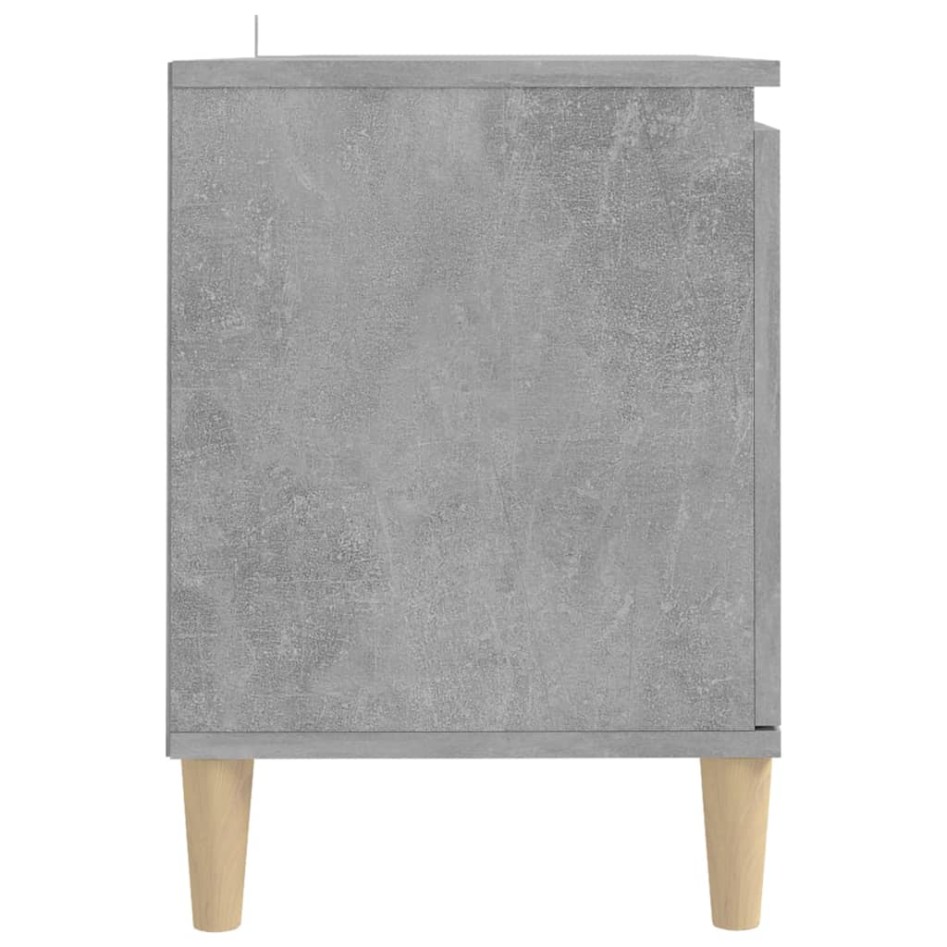 Mueble de TV patas madera maciza gris hormigón 103,5x35x50