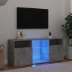 Mueble de TV con luces LED gris hormigón 120x30x50 cm