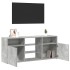 Mueble de TV con luces LED gris hormigón 120x30x50