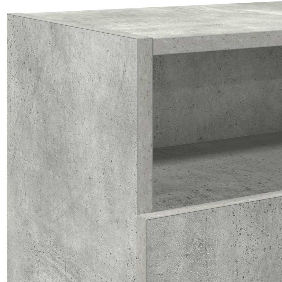 Mueble de TV con luces LED gris hormigón 120x30x50