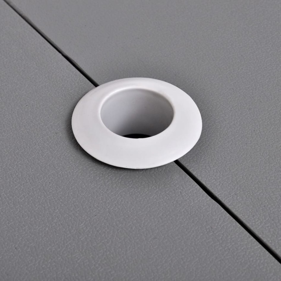 Set mesa plegable de camping y 4 taburetes aluminio gris