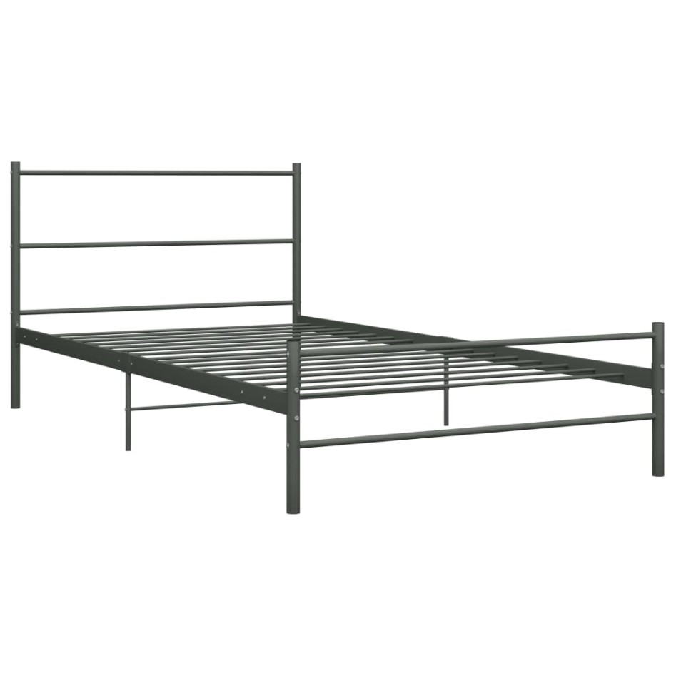 Estructura de cama sin colchón metal gris 100x200