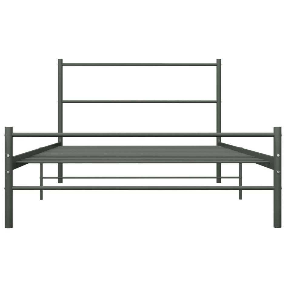 Estructura de cama sin colchón metal gris 100x200