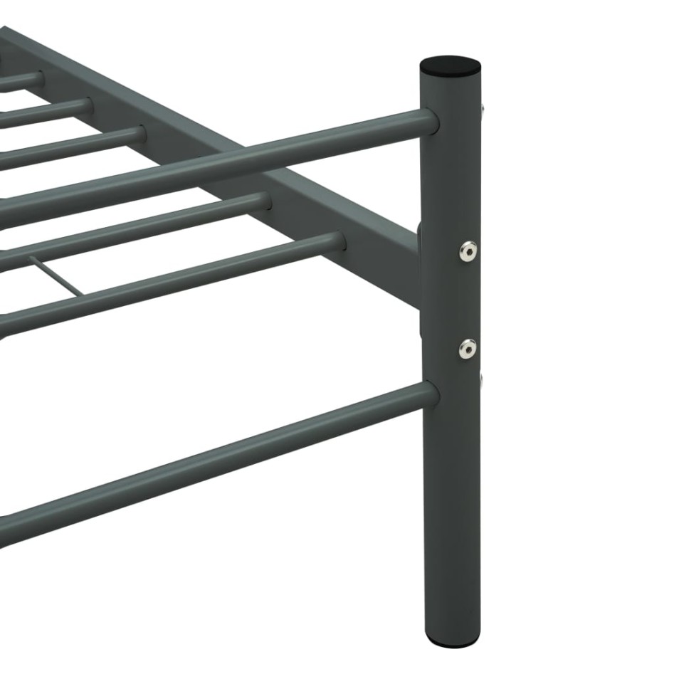 Estructura de cama sin colchón metal gris 100x200