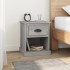 Mesitas de noche 2 uds madera contrachapada gris 39x39x47,5