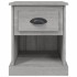 Mesitas de noche 2 uds madera contrachapada gris 39x39x47,5