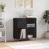 Mueble para discos madera contrachapada negro 84,5x38x89