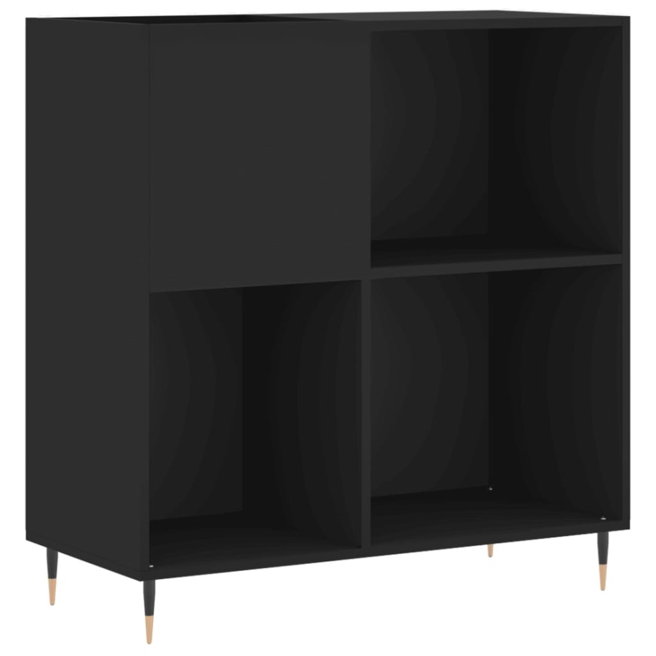 Mueble para discos madera contrachapada negro 84,5x38x89