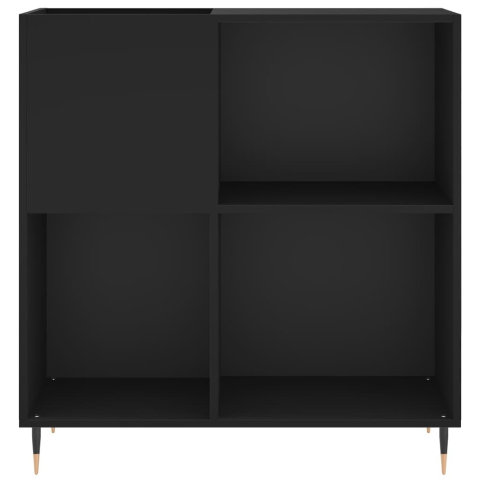 Mueble para discos madera contrachapada negro 84,5x38x89