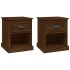 Mesitas de noche 2 uds madera roble marrón 39x39x47,5