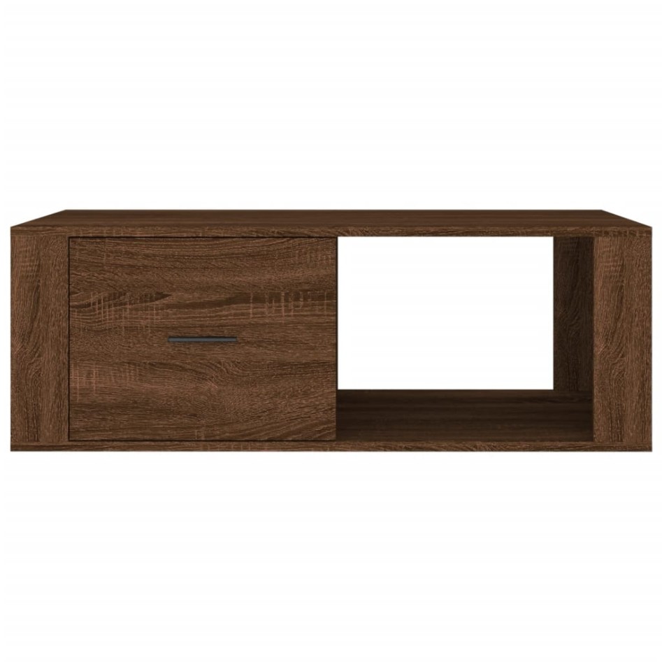 Mesa de centro madera contrachapada marrón roble 100x50,5x35