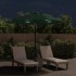 Sombrilla voladiza de jardín con LED verde 3
