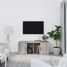 Mueble de TV madera contrachapada gris Sonoma 100x35x40
