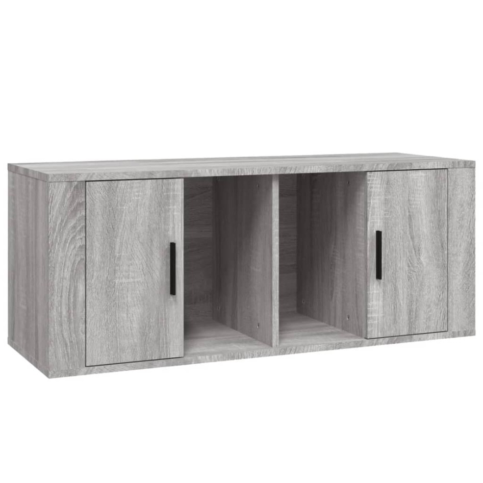 Mueble de TV madera contrachapada gris Sonoma 100x35x40