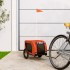 Remolque de bicicleta mascotas hierro tela Oxford naranja