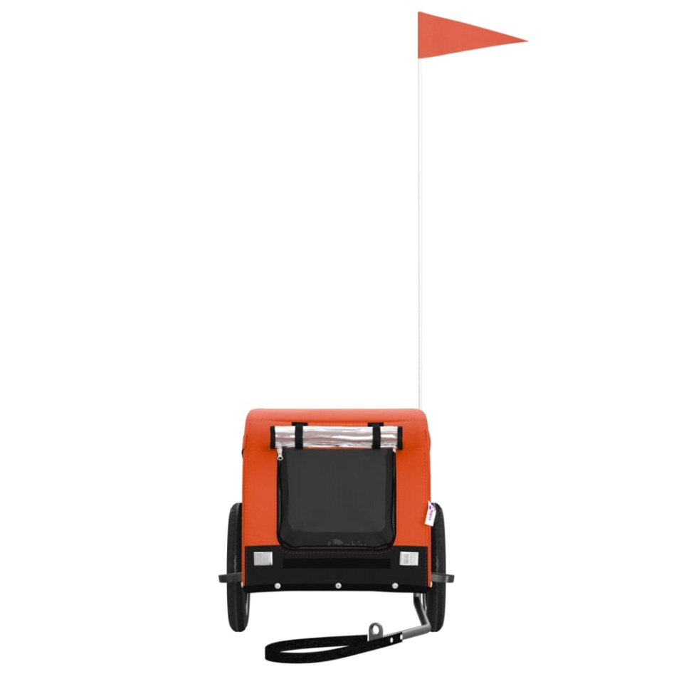 Remolque de bicicleta mascotas hierro tela Oxford naranja