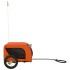 Remolque de bicicleta mascotas hierro tela Oxford naranja