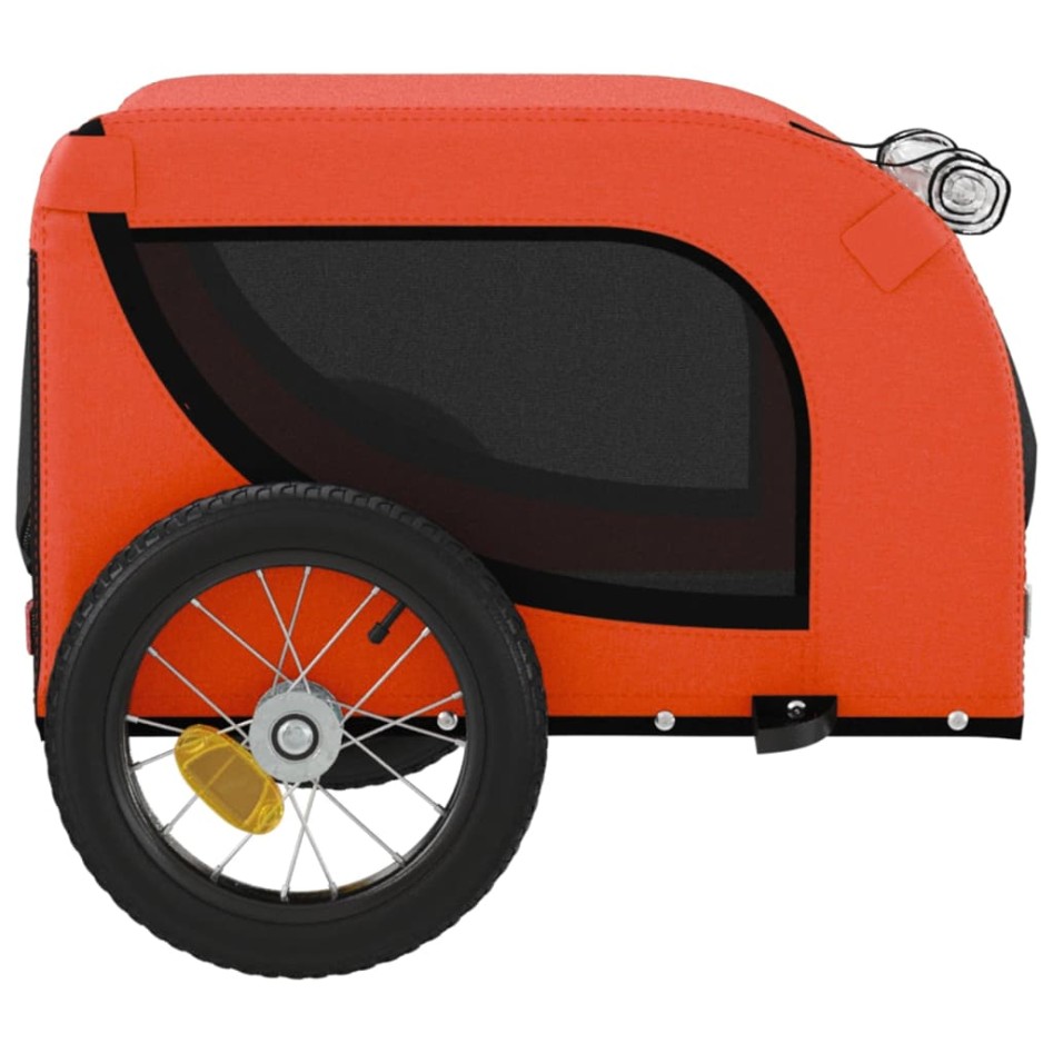 Remolque de bicicleta mascotas hierro tela Oxford naranja