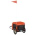 Remolque de bicicleta mascotas hierro tela Oxford naranja