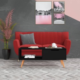 Mueble de TV madera de ingeniería negro 100x49,5x43