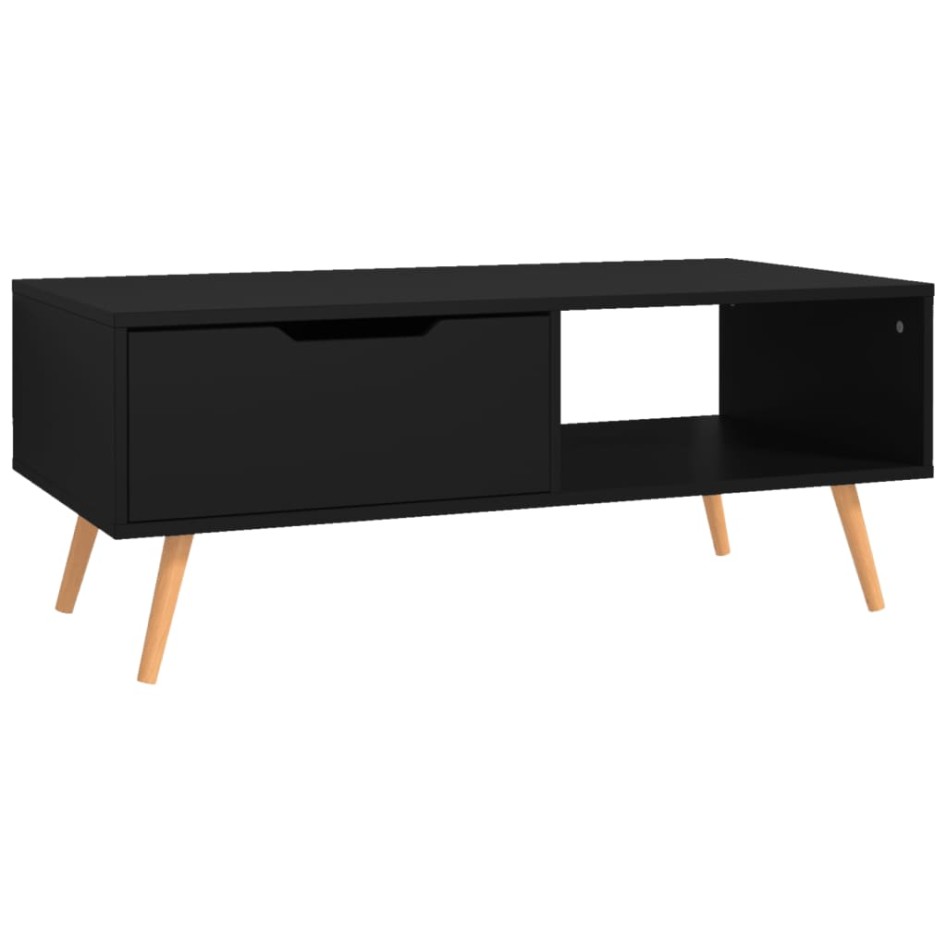Mueble de TV madera de ingeniería negro 100x49,5x43