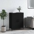 Aparador de madera de ingeniería negro 69,5x34x90