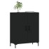 Aparador de madera de ingeniería negro 69,5x34x90