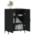 Aparador de madera de ingeniería negro 69,5x34x90