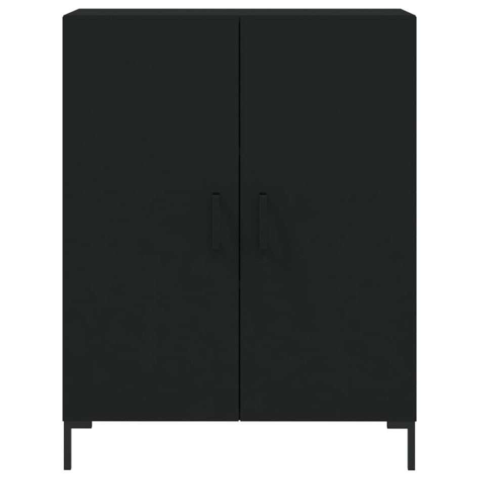 Aparador de madera de ingeniería negro 69,5x34x90