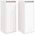 Armario de pared 2 uds madera maciza de pino blanco 30x30x80