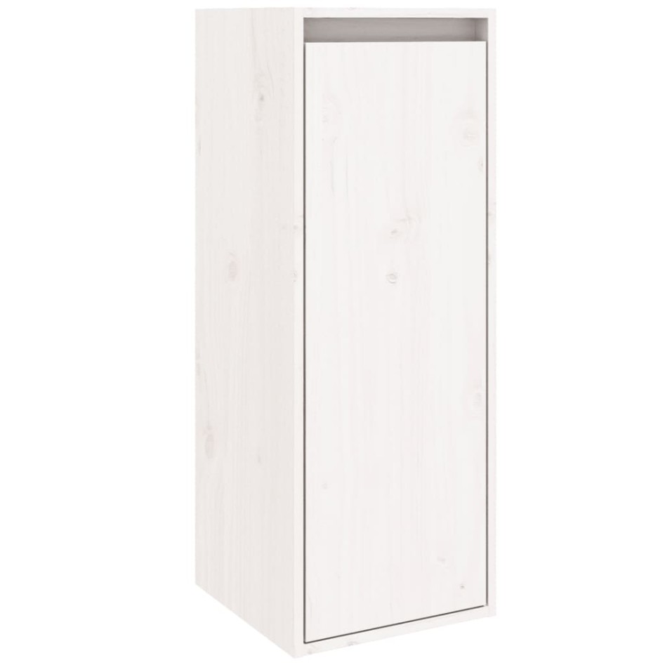 Armario de pared 2 uds madera maciza de pino blanco 30x30x80