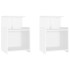 Mesitas de noche 2 uds madera contrachapada blanco 40x35x60
