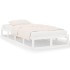 Estructura de cama de madera maciza blanca 90x200