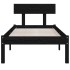 Estructura de cama sin colchón madera maciza negro 90x200