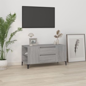 Mueble de TV madera contrachapada gris Sonoma 102x44,5x50