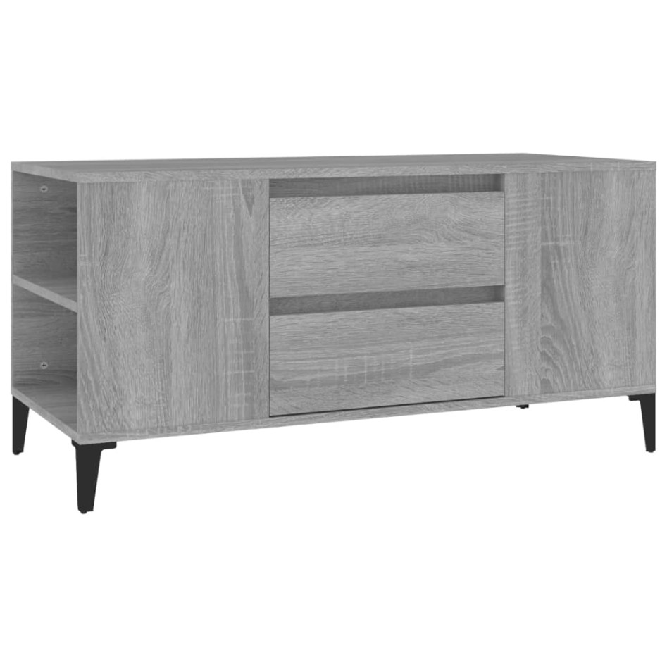 Mueble de TV madera contrachapada gris Sonoma 102x44,5x50