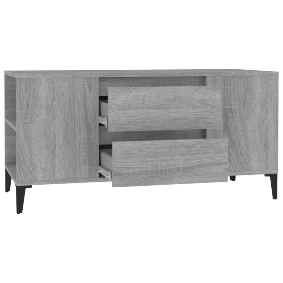 Mueble de TV madera contrachapada gris Sonoma 102x44,5x50