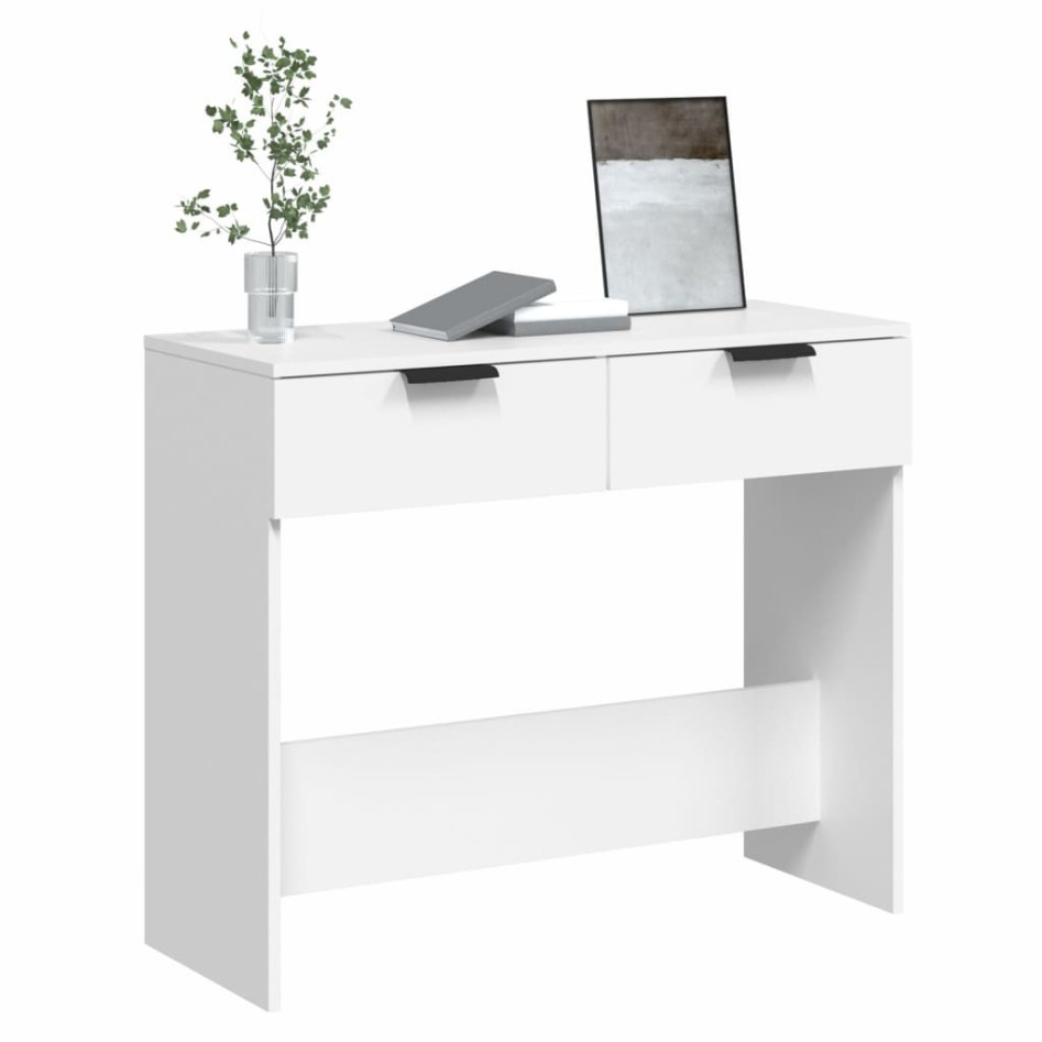 Mesa consola de madera contrachapada blanco 90x36x75