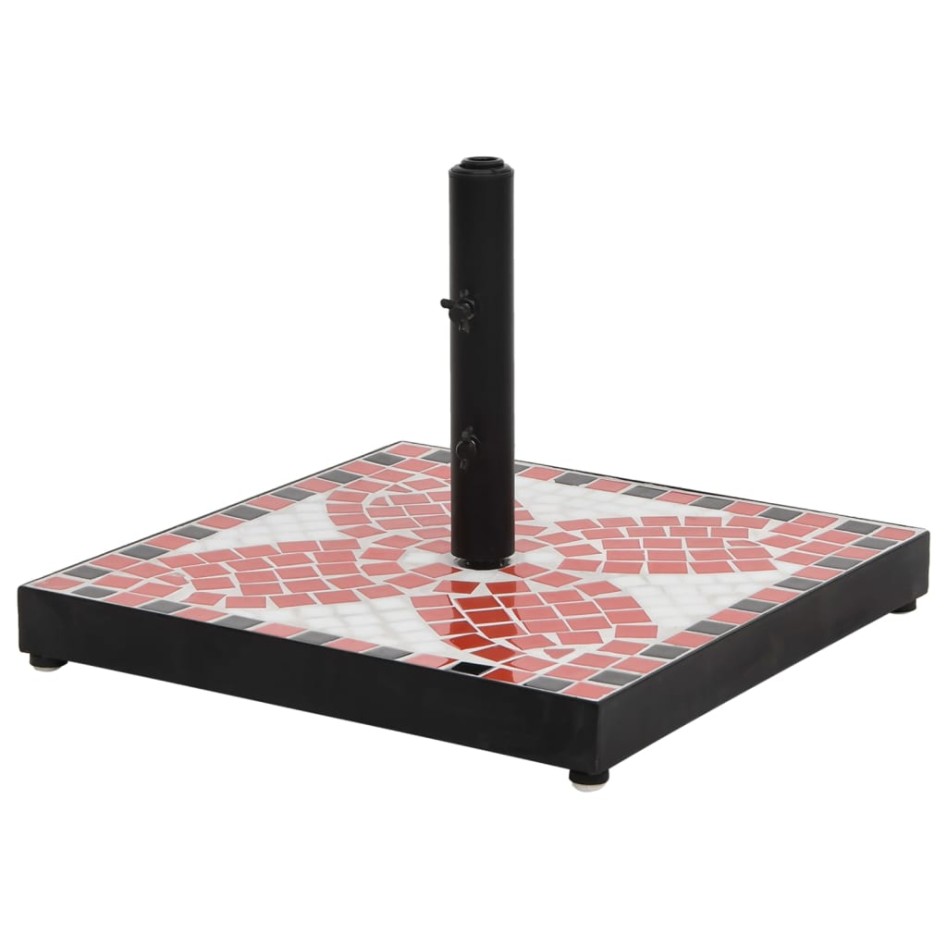 Base de sombrilla cuadrada color terracota y blanco 12