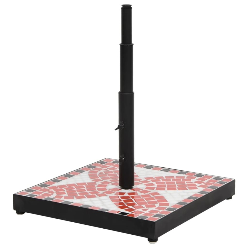 Base de sombrilla cuadrada color terracota y blanco 12