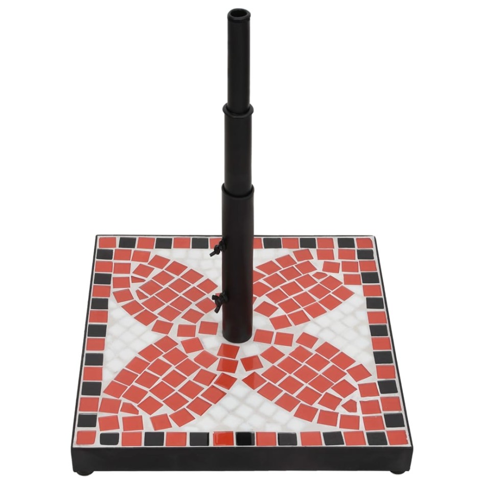 Base de sombrilla cuadrada color terracota y blanco 12