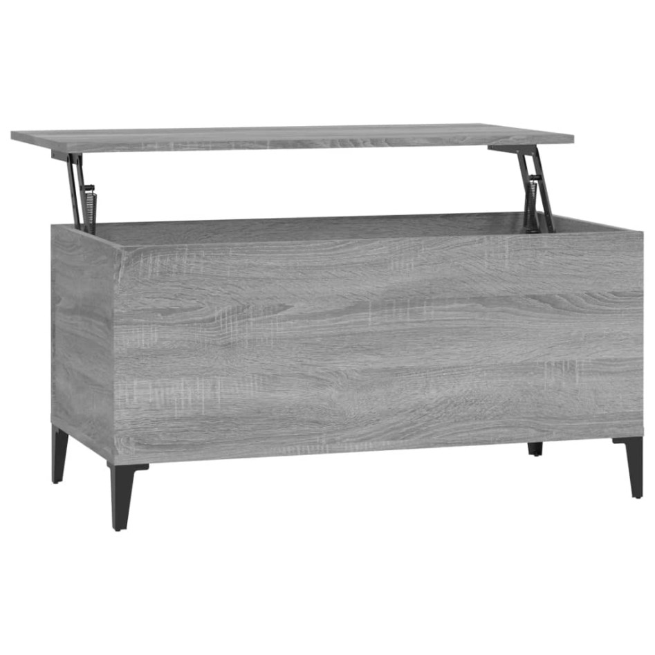 Mesa de centro madera contrachapada gris Sonoma 90x44,5x45
