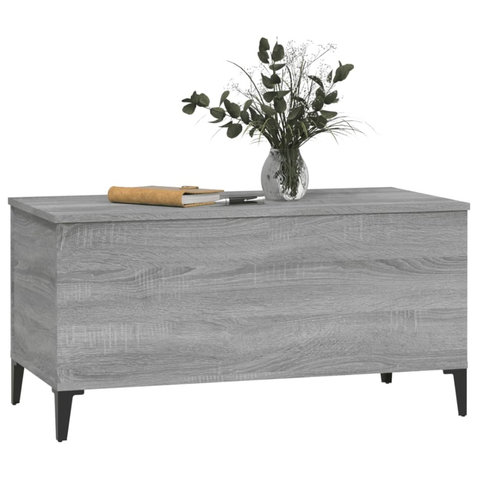 Mesa de centro madera contrachapada gris Sonoma 90x44,5x45