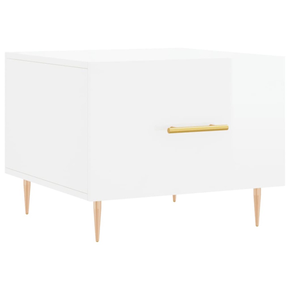 Mesa de centro 2 uds madera ingeniería blanco brillo