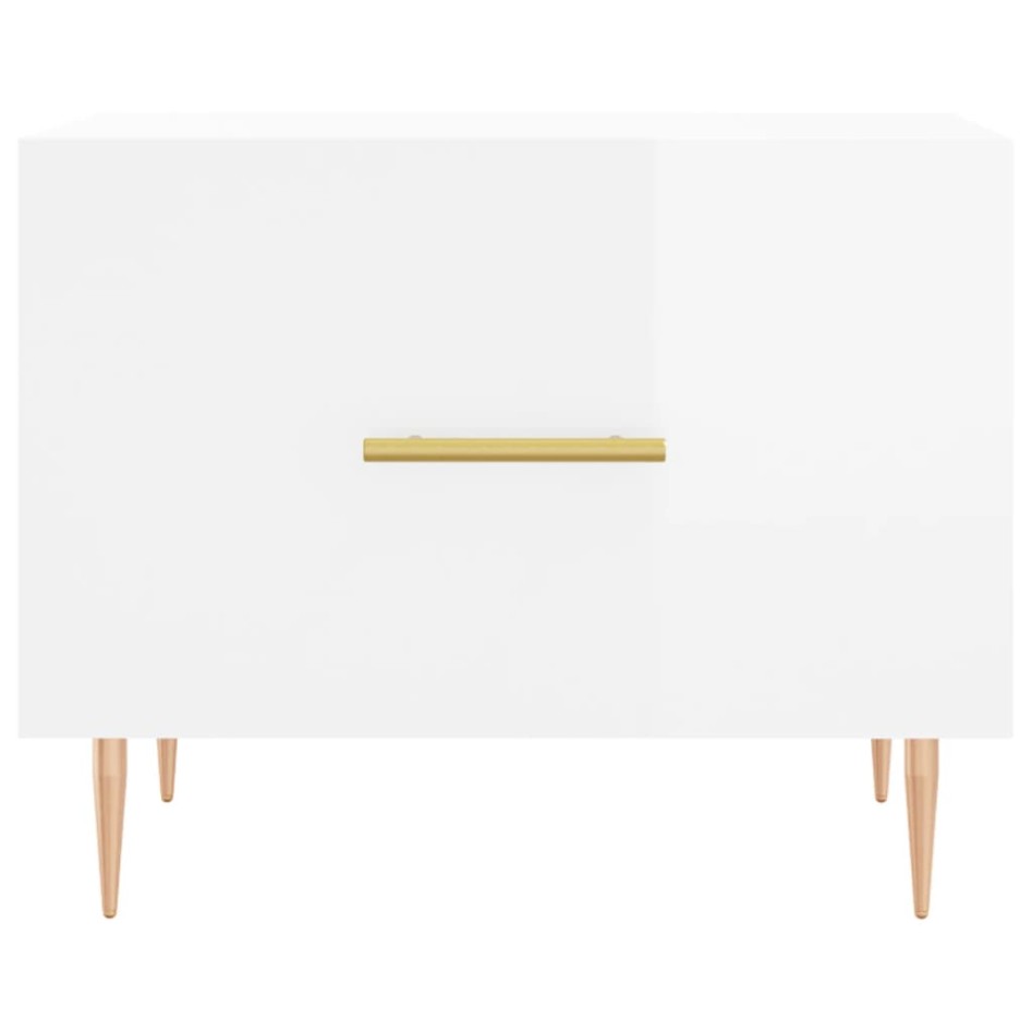 Mesa de centro 2 uds madera ingeniería blanco brillo