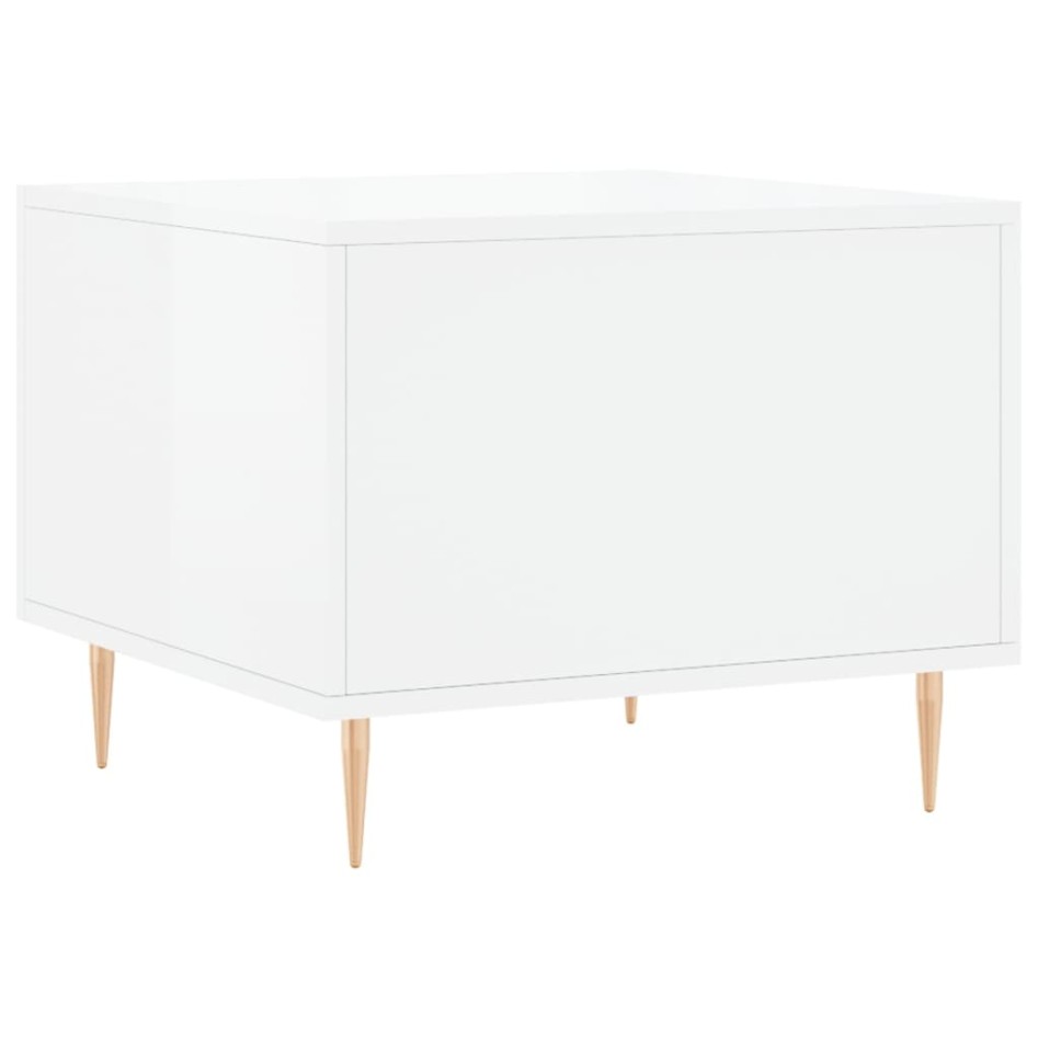 Mesa de centro 2 uds madera ingeniería blanco brillo